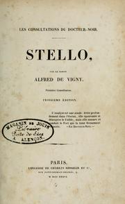 Cover of: Stello, ou, Les diables bleues: premiere consultation du Docteur-Noir