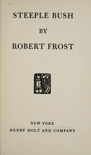 Cover of: Steeple bush by Robert Frost