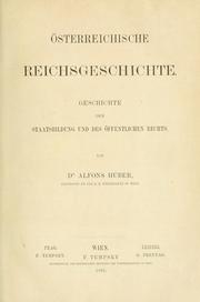 Cover of: Österreichische Reichsgeschichte.: Geschichte der Staatsbildung und des öffentlichen Rechts.