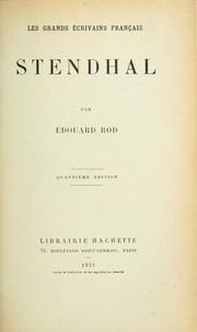 Cover of: Stendhal. by Edouard Rod