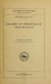 Cover of: Salaries of principals of high schools