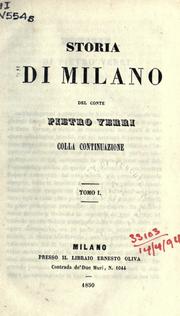 Cover of: Storia di Milano. by Pietro Verri