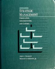 Cover of: Strategic management: formulation, implementation, and control