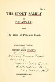 Cover of: The Stout family of Delaware by Thomas Hale Streets