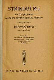 Front cover of Strindberg, ein Zeitproblem by Herbert Oczeret