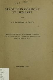 Cover of: Strofen in Gormont et Isembart by J. J. Salverda de Grave