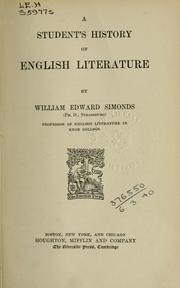 Cover of: A student's history of English literature by Simonds, William Edward