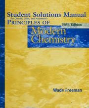 Cover of: Student solutions manual for Oxtoby, Gillis, and Nachtrieb's Principles of Modern Chemistry