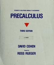 Cover of: Student's solutions manual to accompany Precalculus, a problems-oriented approach