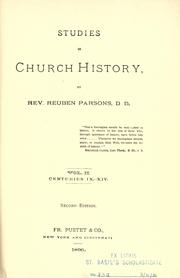 Cover of: Studies in church history by Reuben Parsons