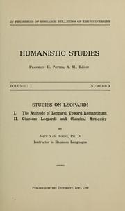 Cover of: Studies on Leopardi