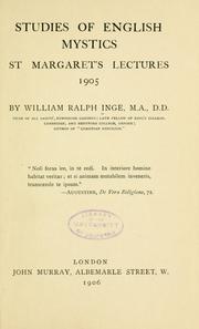 Cover of: Studies of English mystics by Inge, William Ralph
