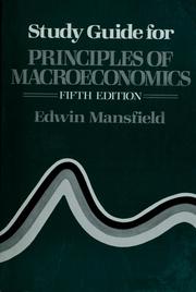 Cover of: Study guide for Principles of macroeconomics, fifth edition