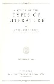 Cover of: A study of the types of literature by Mabel Irene Rich