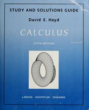Cover of: Study and solutions guide for Calculus, fifth edition by Larson, Hostetler, and Edwards
