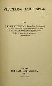 Cover of: Stuttering and lisping by E. W. Scripture