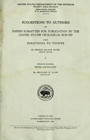 Cover of: Suggestions to authors of papers submitted for publication by the United States Geological Survey: with directions to typists