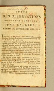 Cover of: Suite des observations sur Saint-Domingue by Louis Antoine Esprit Rallier