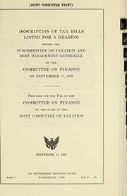 Cover of: Summary of testimony of witnesses regarding tax cut proposals at public hearings before the Committee on Finance, United States Senate, July 23-31, 1980