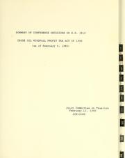 Summary of conference decisions on H.R. 3919 Crude Oil Windfall Profit Tax Act of 1980 (as of February 8, 1980)