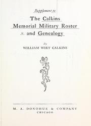 Cover of: Supplement to the Calkins military roster and genealogy