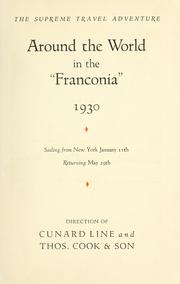Cover of: The supreme travel adventure: around the world in the "Franconia" 1930