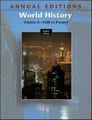 Cover of: Annual Editions: World History, Volume 2, 8/e (Annual Editions : World History Vol 2)