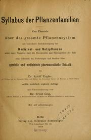 Cover of: Syllabus de Pflanzenfamilien by Adolf Engler