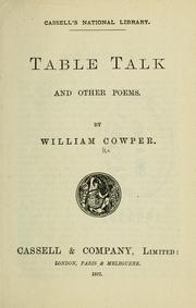 Cover of: Table talk, and other poems