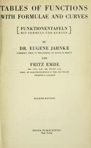 Cover of: Tables of functions with formulae and curves by Eugen Jahnke