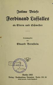 Cover of: Tagebuch des Leipziger Handelsschülers Mai 1840 bis Mai 1841 by Ferdinand Lassalle