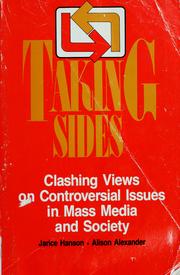Cover of: Taking sides by edited, selected, and with introductions by Alison Alexander and Jarice Hanson.