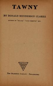 Cover of: Tawny by Donald Henderson Clarke