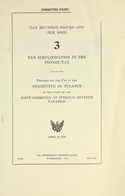 Cover of: Tax revision issues, 1976 (H.R. 10612)