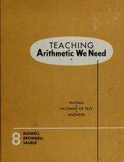 Cover of: Teaching Arithmetic we need
