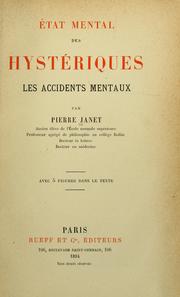 Cover of: État mental des hystériques: les accidents mentaux