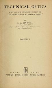 Cover of: Technical optics. by Martin, L. C.