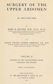 Cover of: Surgery of the upper abdomen