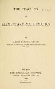 Cover of: The teaching of elementary mathematics by David Eugene Smith