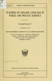 Cover of: Teaching of English language in public and private schools