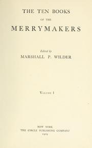 Cover of: The ten books of the merrymakers, ed.