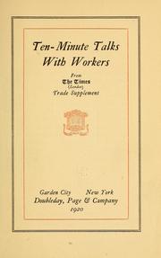 Front cover of Ten-minute talks with workers by Unknown
