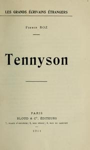 Cover of: Tennyson by Roz, Firmin