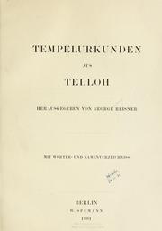 Cover of: Tempelurkunden aus Telloh: mit Wörter- und Namenverzeichniss