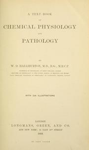 Cover of: A text-book of chemical physiology and pathology