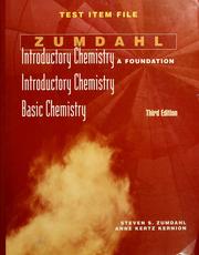 Cover of: Test item file for Introductory chemistry a foundation, Introductory chemistry, Basic Chemistry