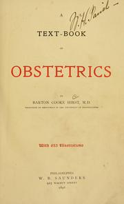 Cover of: A textbook of obstetrics by Hirst, Barton Cooke