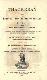 Cover of: Thackeray the humourist and the man of letters by John Camden Hotten