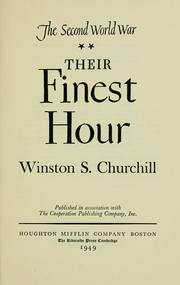 Cover of: Their finest hour by Winston S. Churchill