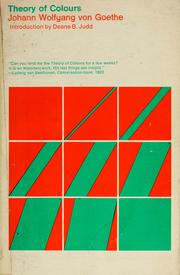Cover of: Theory of colours. by Johann Wolfgang von Goethe